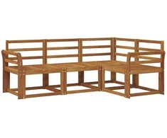Lauko sofos komplektas 4 pcs Natūrali Kietos akacijos mediena