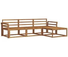 Lauko baldų komplektas Lauko sofos komplektas 4 pcs Natūrali Kietos akacijos mediena