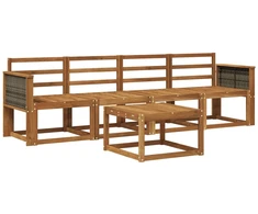 Lauko sofos komplektas 4 pcs Natūrali Kietos akacijos mediena