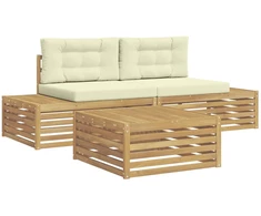 4 pcs Lauko sofos komplektas Balta