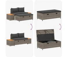 Lauko baldų komplektas Lauko sofos komplektas 4 -Seater 4 pcs 55 x 30 x 39 cm