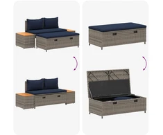 Lauko baldų komplektas Lauko sofos komplektas 4 -Seater 4 pcs 55 x 30 x 39 cm