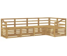 Lauko sofos komplektas 5 pcs Balta 245 x 126,5 x 73 cm
