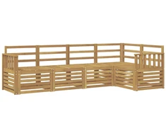 Lauko sofos komplektas 5 pcs Balta 247 x 128,5 x 73 cm