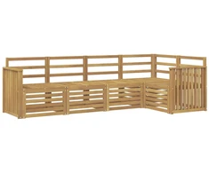 Lauko sofos komplektas 5 pcs Balta 247 x 128,5 x 73 cm