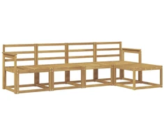 Lauko sofos komplektas 5 pcs Balta 249 x 122,5 x 73 cm