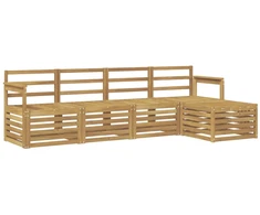 Lauko sofos komplektas 5 pcs Balta 249 x 122,5 x 73 cm