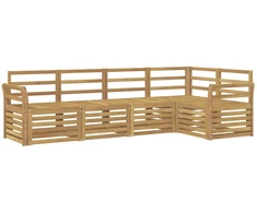 Lauko sofos komplektas 5 pcs Balta 249 x 130,5 x 73 cm