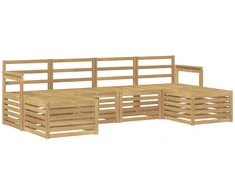 Lauko sofos komplektas 5 pcs Balta 249 x 122,5 x 73 cm