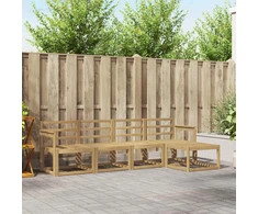 Lauko sofos komplektas 5 pcs Balta 249 x 122,5 x 73 cm