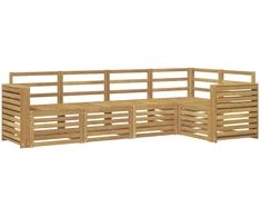 Lauko sofos komplektas 5 pcs Balta 251 x 132,5 x 73 cm