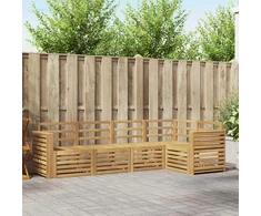 Lauko sofos komplektas 5 pcs Balta 251 x 132,5 x 73 cm