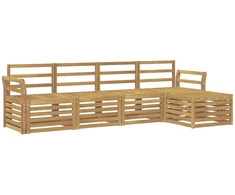 Lauko sofos komplektas 5 pcs Balta 253 x 122,5 x 73 cm