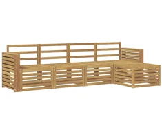 Lauko sofos komplektas 5 pcs Balta 257 x 122,5 x 73 cm