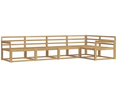 Lauko sofos komplektas 5 pcs Balta 327 x 168,5 x 73 cm