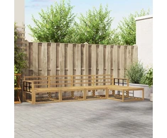 Lauko sofos komplektas 5 pcs Balta 329 x 162,5 x 73 cm
