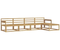 Lauko sofos komplektas 5 pcs Balta 329 x 162,5 x 73 cm
