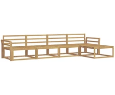 Lauko sofos komplektas 5 pcs Balta 333 x 162,5 x 73 cm