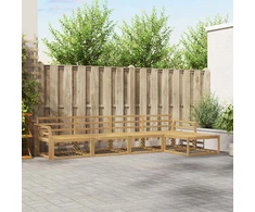 Lauko sofos komplektas 5 pcs Balta 333 x 162,5 x 73 cm