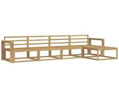 Lauko sofos komplektas 5 pcs Balta 337 x 162,5 x 73 cm