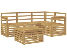 Lauko sofos komplektas 5 pcs Balta 59 x 59 x 37 cm