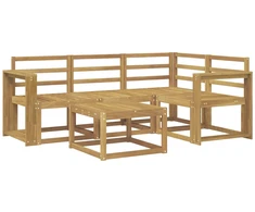 Lauko sofos komplektas 5 pcs Balta 59 x 59 x 37 cm