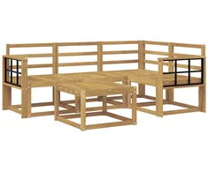 Lauko sofos komplektas 5 pcs Balta 59 x 59 x 37 cm
