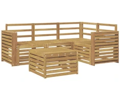 Lauko sofos komplektas 5 pcs Balta 59 x 59 x 37 cm