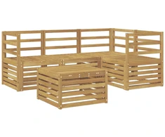 Lauko sofos komplektas 5 pcs Balta 59 x 59 x 37 cm