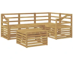 Lauko sofos komplektas 5 pcs Balta 59 x 59 x 37 cm