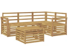 Lauko sofos komplektas 5 pcs Balta 59 x 59 x 37 cm
