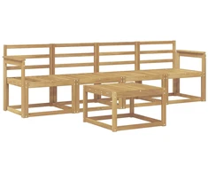 Lauko sofos komplektas 5 pcs Balta 59 x 59 x 37 cm