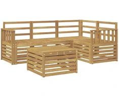 Lauko sofos komplektas 5 pcs Balta 59 x 59 x 37 cm