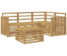 Lauko sofos komplektas 5 pcs Balta 59 x 59 x 37 cm