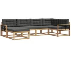 Lauko sofos komplektas 5 pcs Balta ir antracito Poliesteris