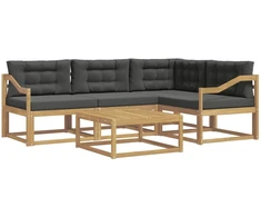 Lauko sofos komplektas 5 pcs Balta ir antracito 79 x 79 x 37 cm