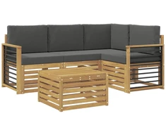 Lauko sofos komplektas 5 pcs Balta ir antracito 59 x 59 x 37 cm