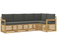 Lauko sofos komplektas 5 pcs Balta ir antracito