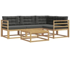 Lauko sofos komplektas 5 pcs Balta ir antracito 79 x 79 x 37 cm