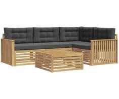 Lauko sofos komplektas 5 pcs Balta ir antracito 79 x 79 x 37 cm