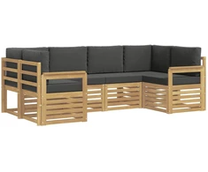 Lauko sofos komplektas 5 pcs Balta ir antracito