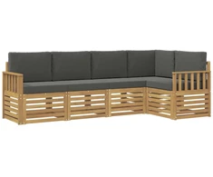 Lauko sofos komplektas 5 pcs Balta ir antracito
