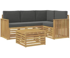 Lauko sofos komplektas 5 pcs Balta ir antracito 59 x 59 x 37 cm