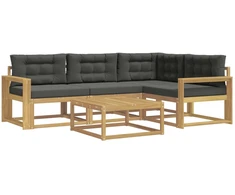 Lauko sofos komplektas 5 pcs Balta ir antracito 79 x 79 x 37 cm