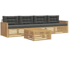 Lauko sofos komplektas 5 pcs Balta ir antracito