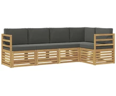 Lauko sofos komplektas 5 pcs Balta ir antracito