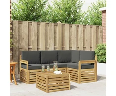 Lauko sofos komplektas 5 pcs Balta ir antracito 59 x 59 x 37 cm