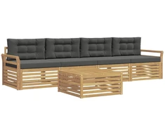 Lauko sofos komplektas 5 pcs Balta ir antracito