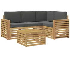 Lauko sofos komplektas 5 pcs Balta ir antracito 59 x 59 x 37 cm