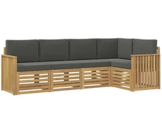 Lauko sofos komplektas 5 pcs Balta ir antracito
